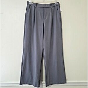 NWT Halara HaloTek Air Wide Leg Pants Sz L Gray High Rise Stretch Comfort Career